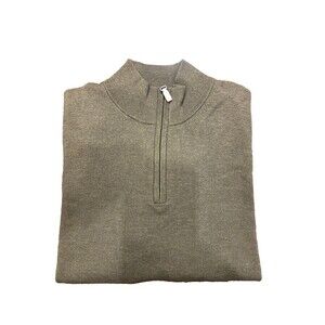 Roundtree & Yorke Mens Sweater 1/4 Zip Mock Neck Sage Green Knit Pullover Size L